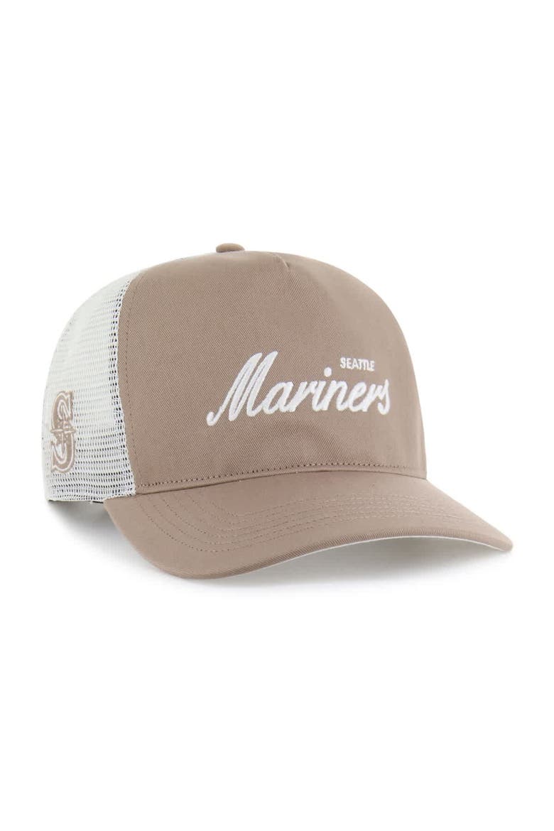 Men's '47  Brown Seattle Mariners Foundational Mesh Hitch Adjustable Hat, Main, color, Brown