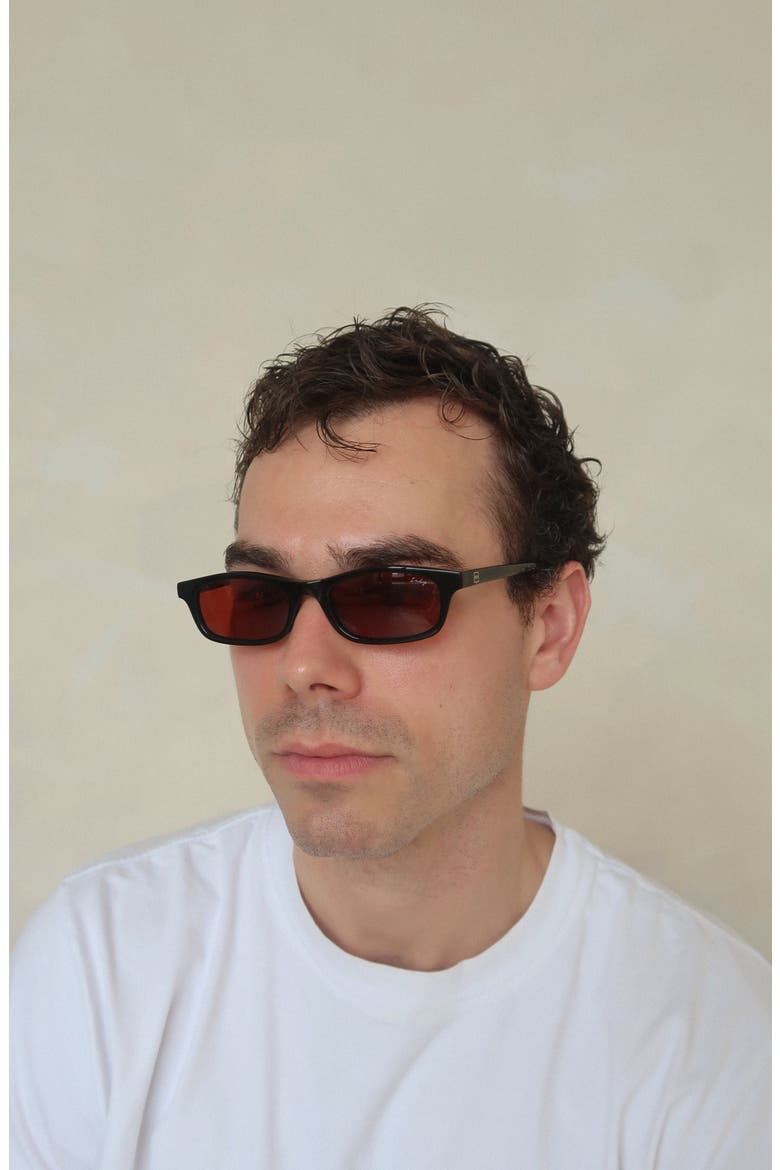Joey Square Polarized Sunglasses, Alternate, color, Black