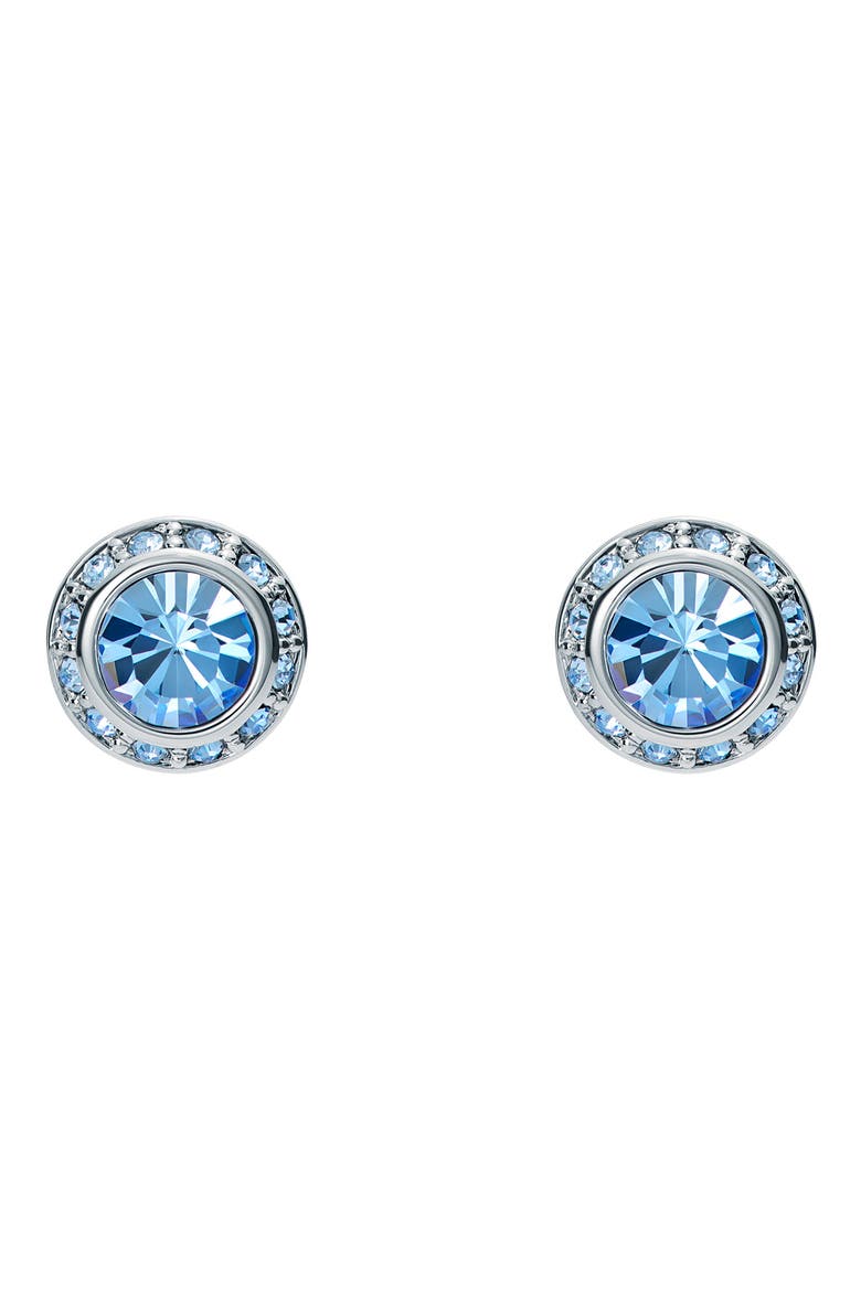 Soletia Stud Earrings, Alternate, color, SILVER TONE/ BLUE CRYSTAL