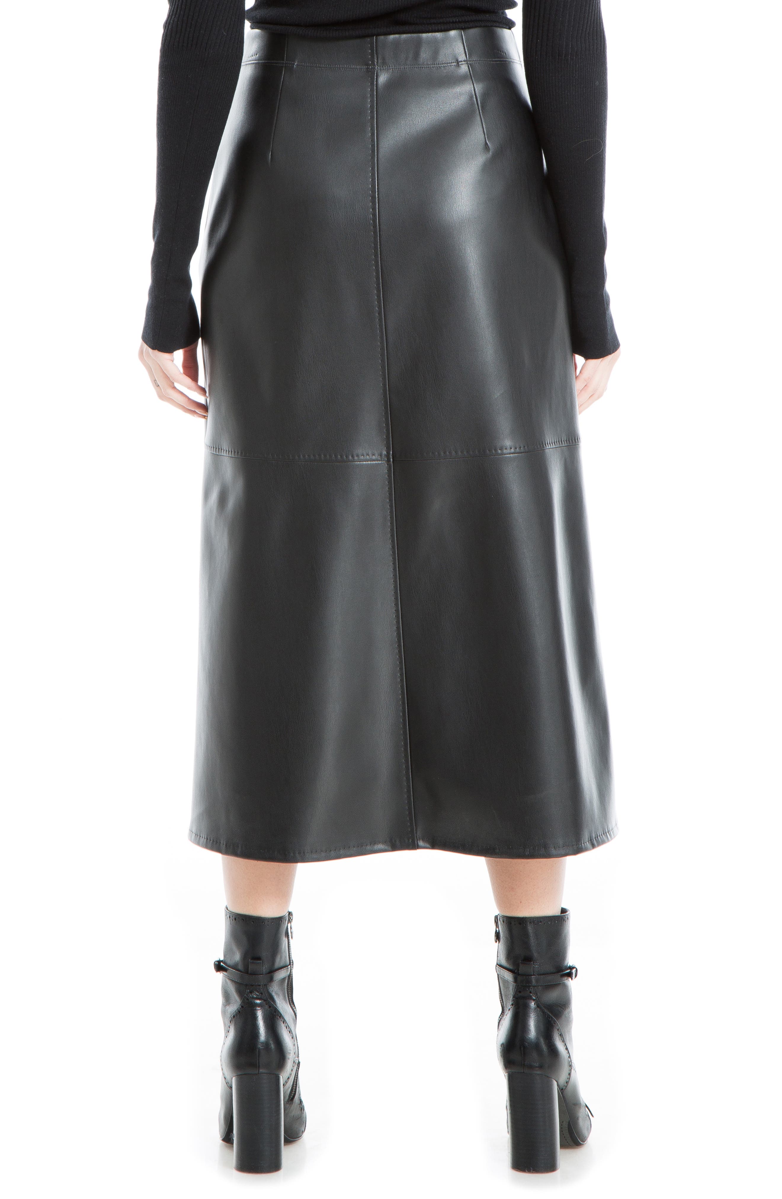 Faux Leather A-Line Skirt - image 2