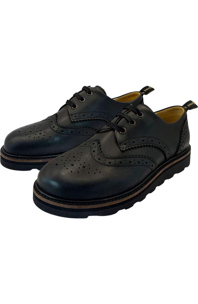 Young Soles Brando Kids Brogue Shoe, Main, color, All Black