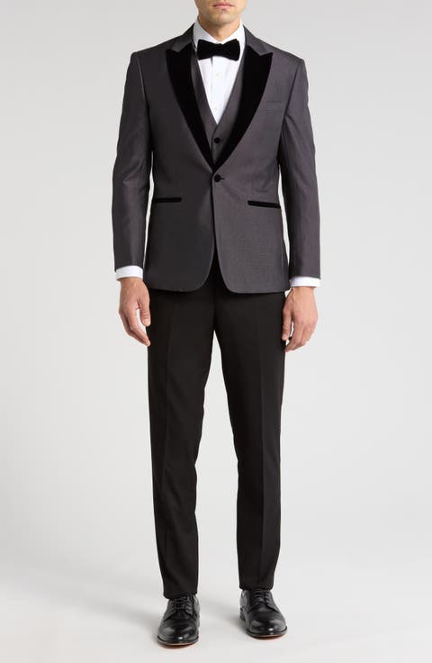 Velvet Trim Tuxedo with Vest