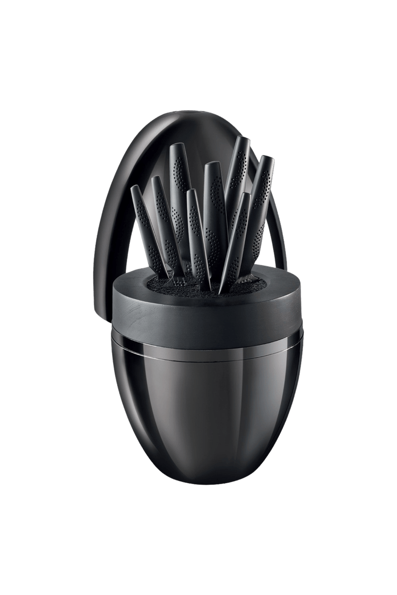 iD3® BLACK SAMURAI The Egg 9-Piece Knife Block, Main, color, Black