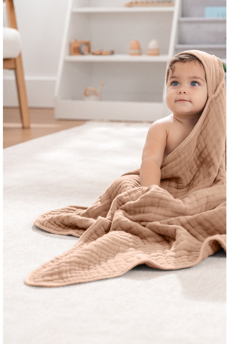 Hooded Baby Towels - 6 Layers, Pack of 2, Alternate, color, Cedar and Sand