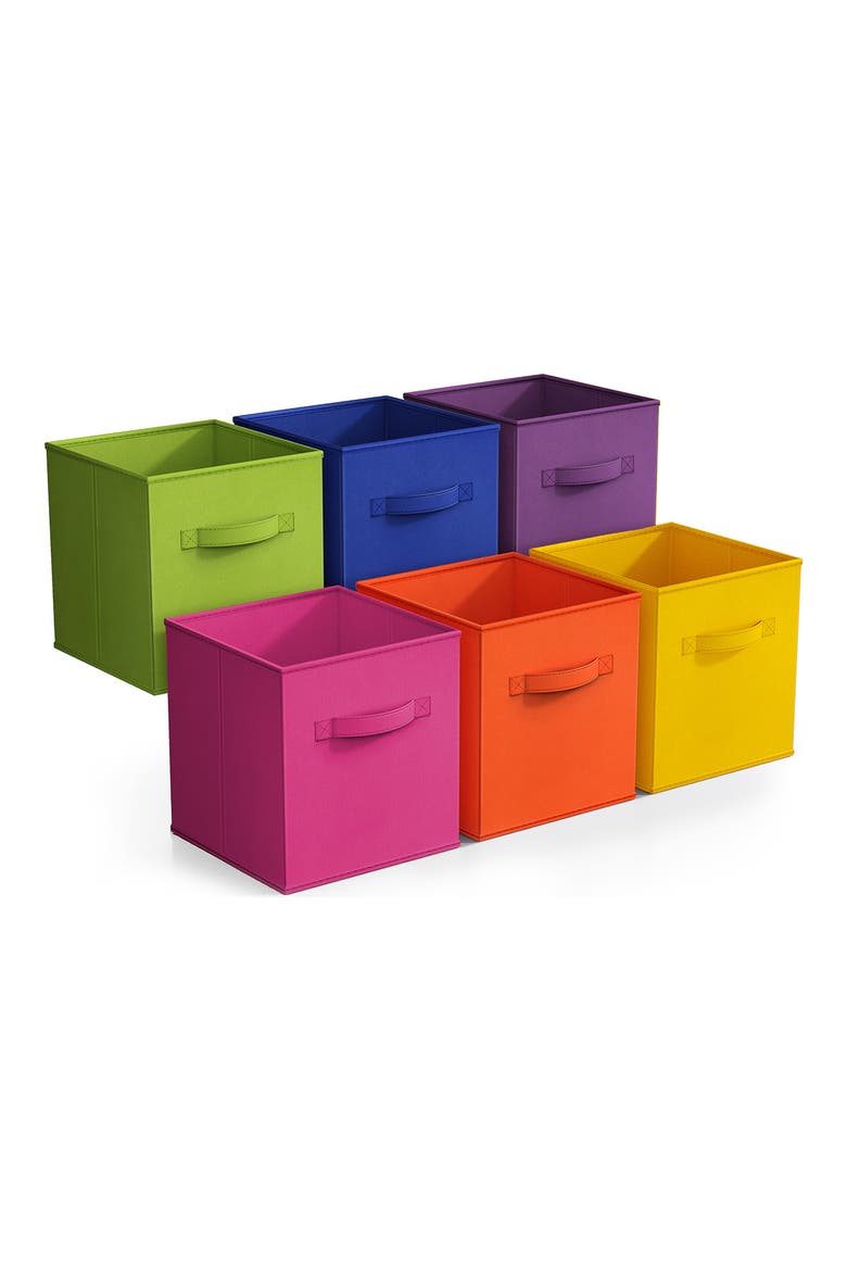 6-Pack Collapsible Storage Cubes, Main, color, RAINBOW MULTICOLORED
