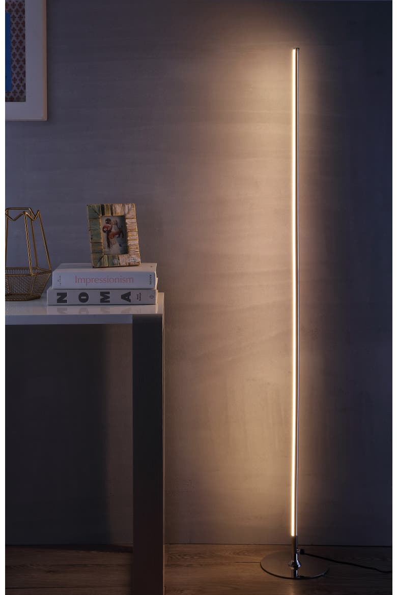 Iris 59.5" LED Integrated Floor Lamp, Alternate, color, Chrome