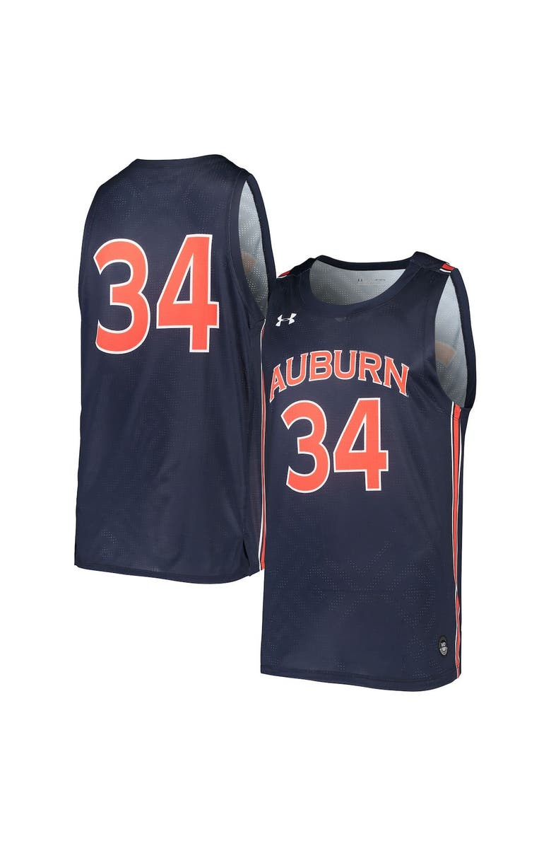 Under Armour Men's Under Armour #34 Navy Auburn Tigers College Replica Basketball Jersey, Alternate, color, 