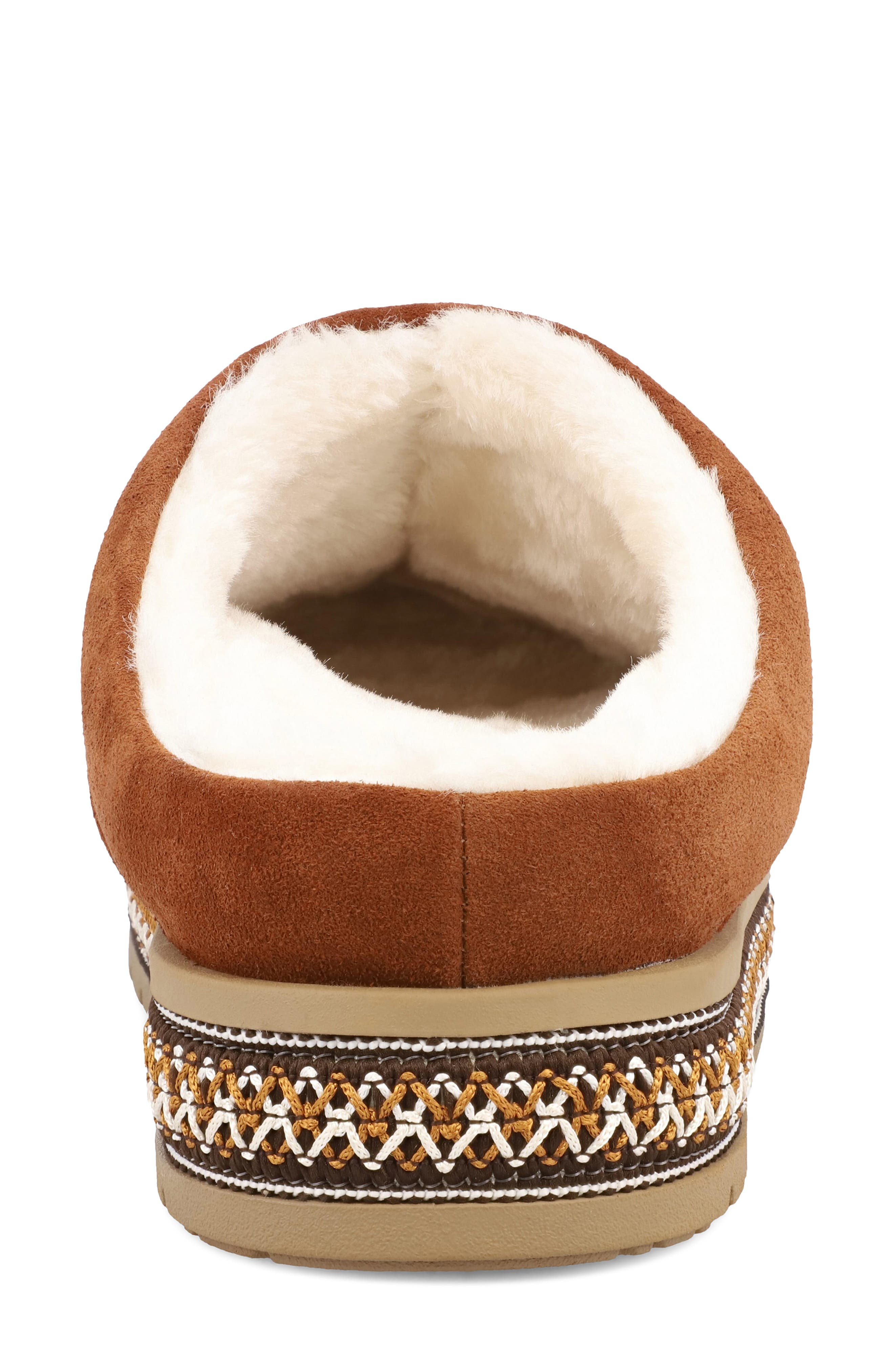 Villas Faux Shearling Clog, Alternate, color, COGNAC