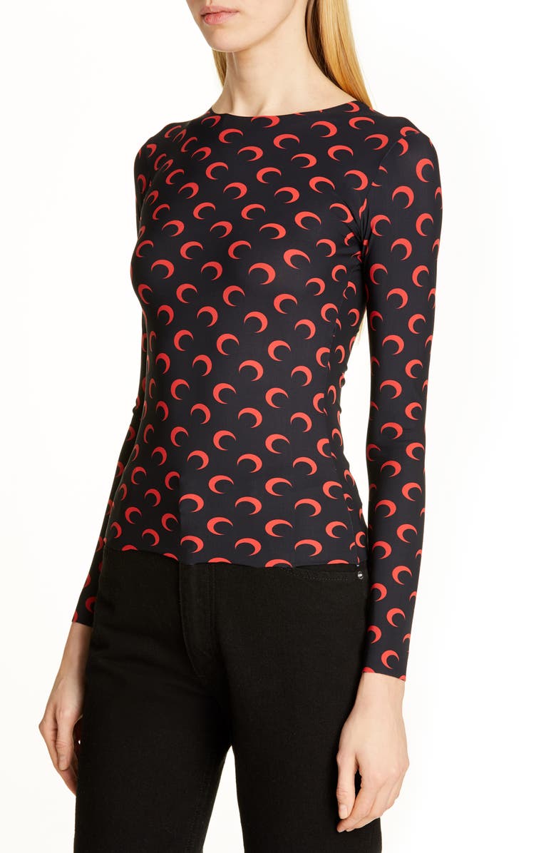 Marine Serre Fitted Moon Print Top, Alternate, color,