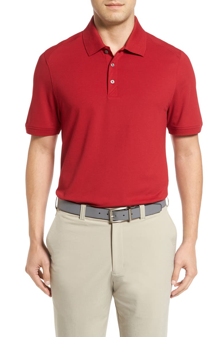 Advantage Tri-Blend Piqué Polo, Main, color, CARD RED