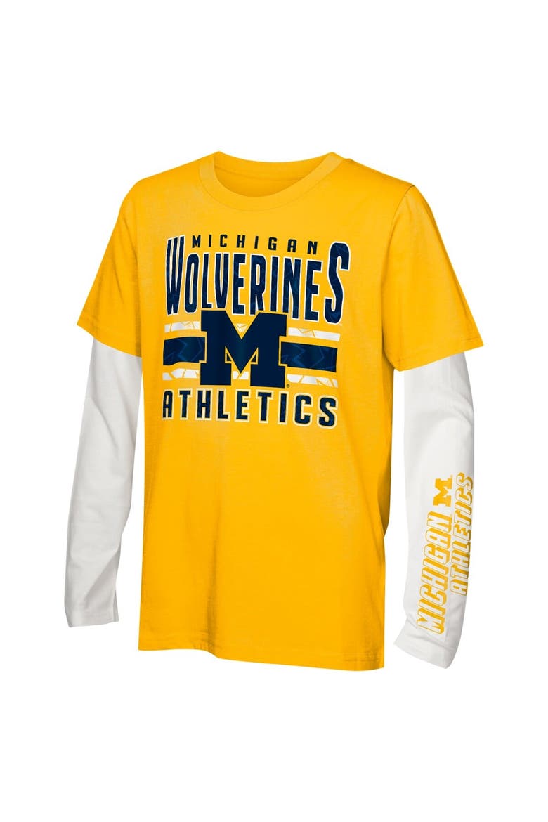 Preschool Michigan Wolverines In the Mix T-Shirt Combo Set, Main, color, Yellow