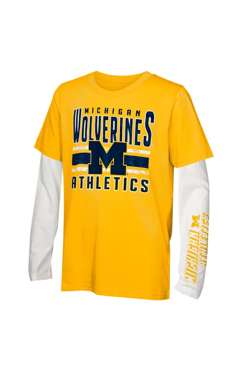 Outerstuff Preschool Michigan Wolverines In the Mix T-Shirt Combo Set, Main, color, Yellow