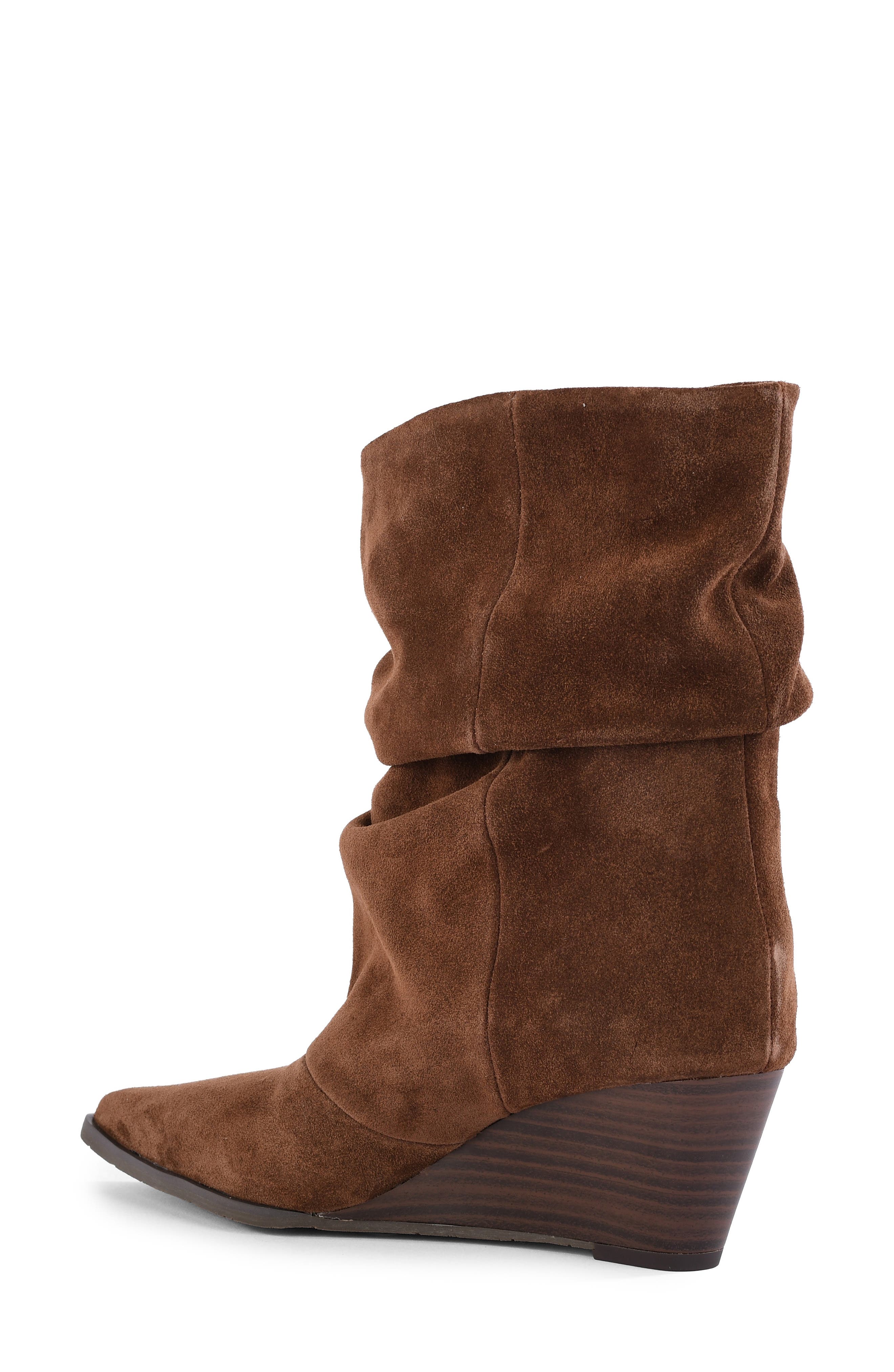 The Getty Slouch Wedge Bootie, Alternate, color, DARK BROWN