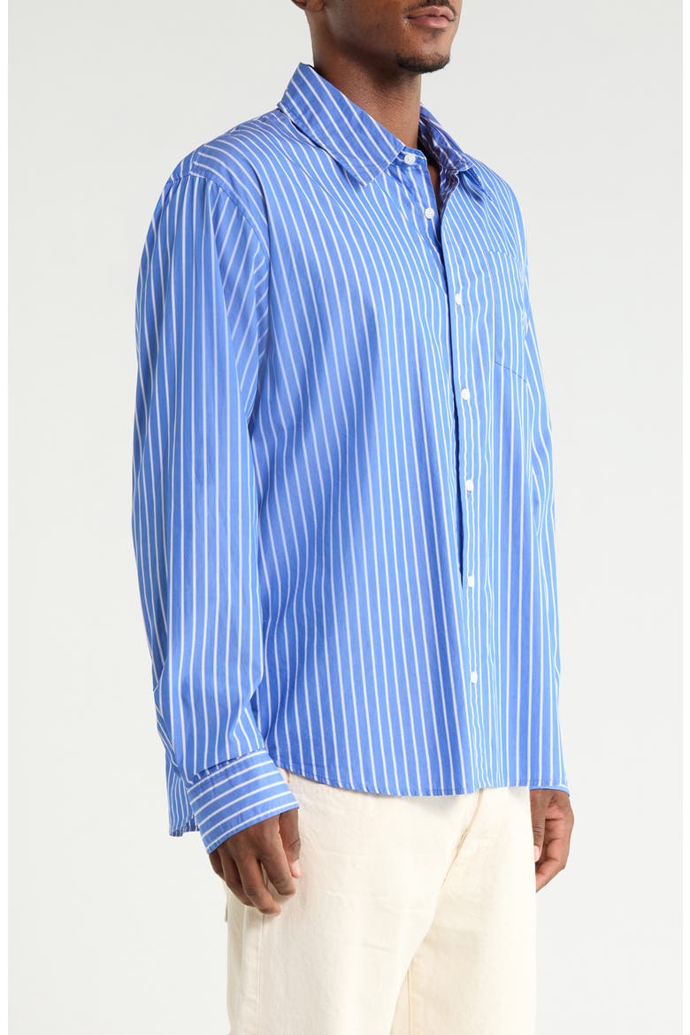 Berg Stripe Button-Up Shirt, Alternate, color, BLU