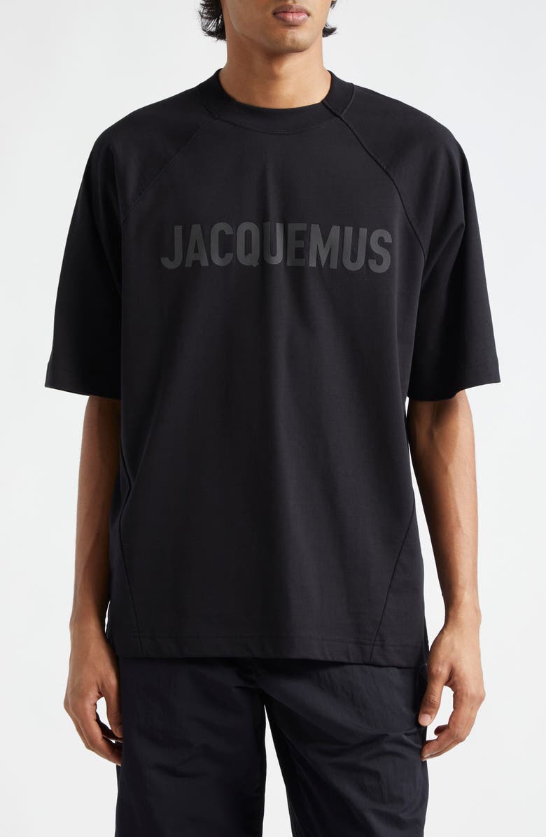 Jacquemus Le Typo Cotton Logo Graphic T-Shirt, Main, color, Black