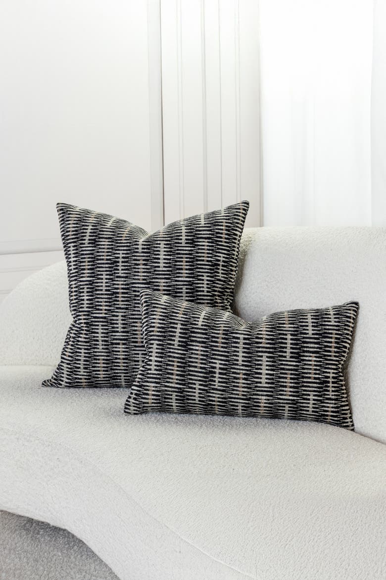 Intertwine Ebony Indoor & Outdoor Woven Accent Pillow, Alternate, color, Ebony