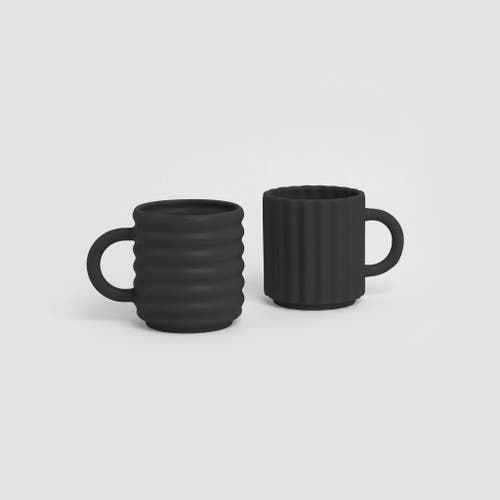 Form & Seek Ripple Mugs In Black