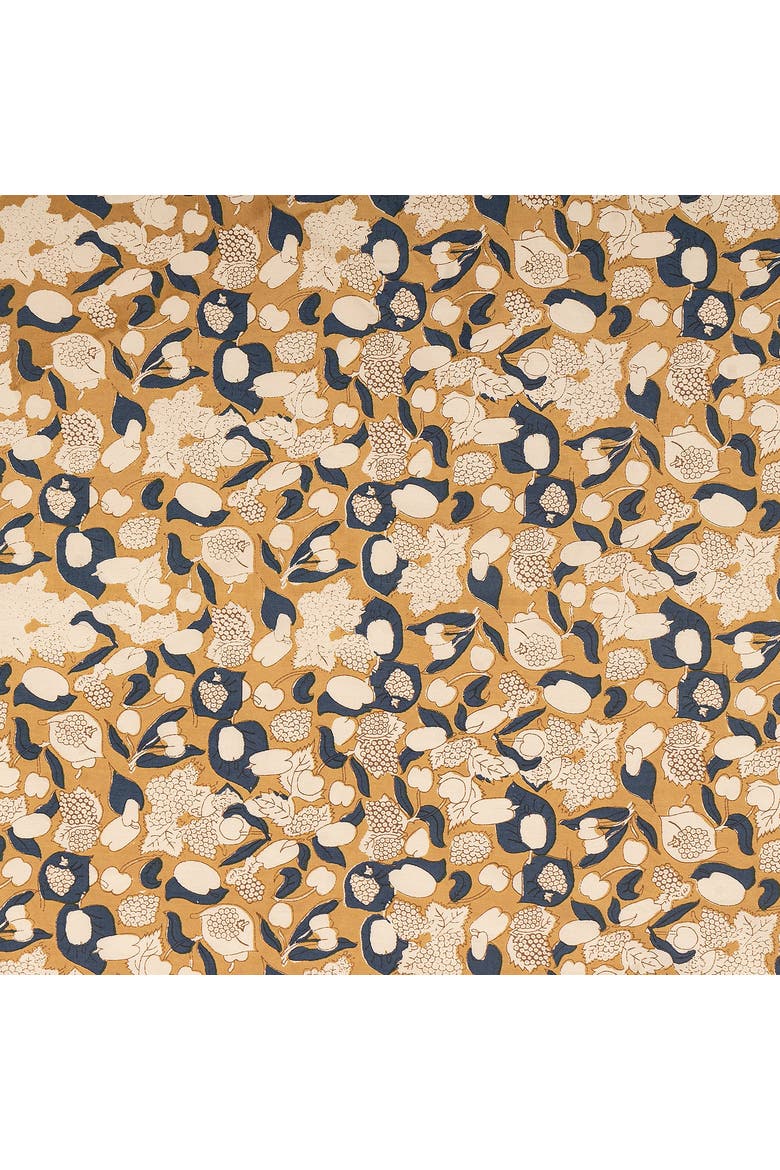 Forest Harvest Tablecloth, Alternate, color, Mustard/Blue 71" x 142"