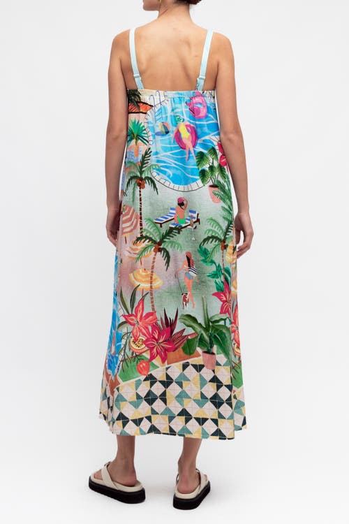 Paper Heart Pool Side Maxi Dress In Blue