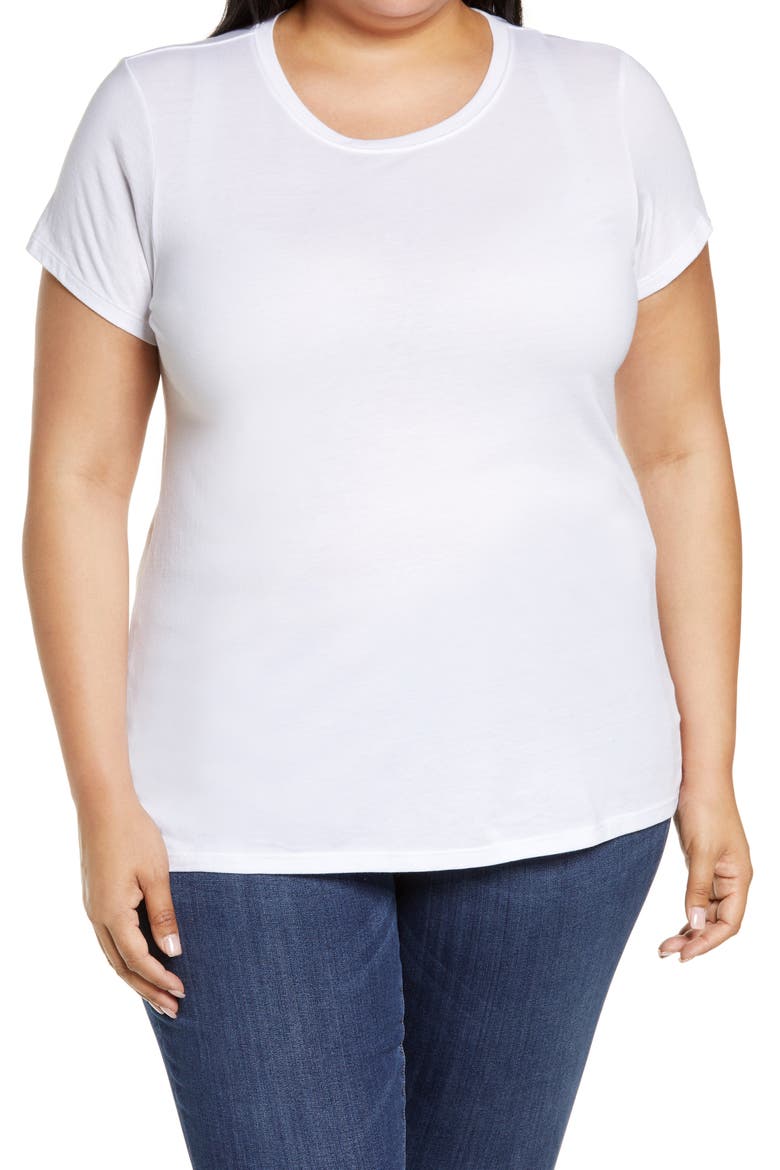 Jersey Crewneck Shirt, Main, color, WHITE