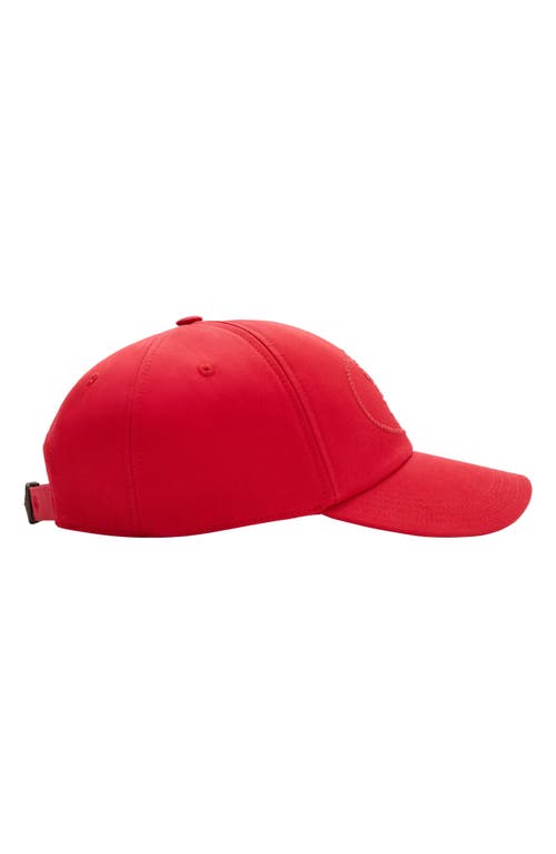 Burberry Ekd Embroidered Water Resistant Gabardine Adjustable Baseball Cap In Red