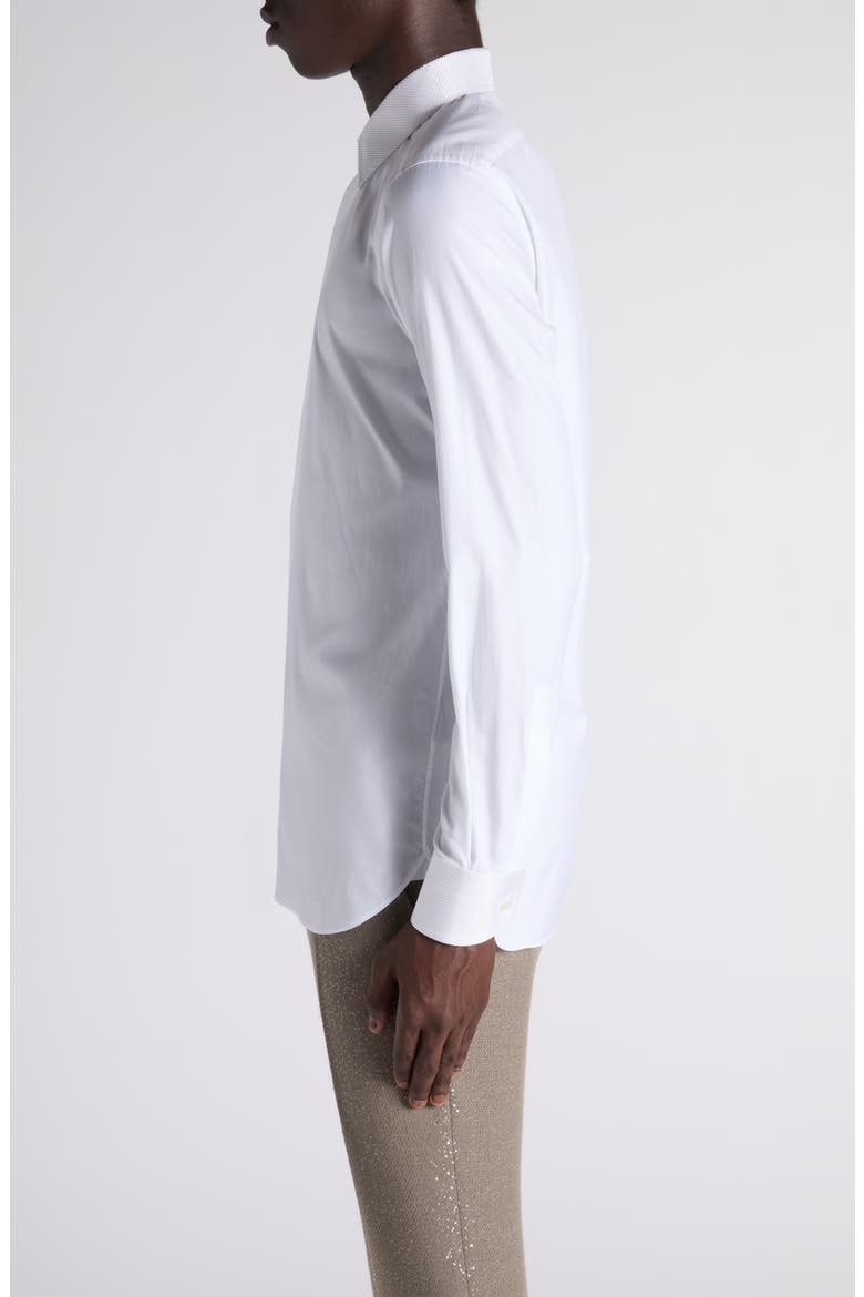 Classic Fit Cotton & Silk Serge Button-Up Shirt, Alternate, color, WAA OPTICAL WHITE
