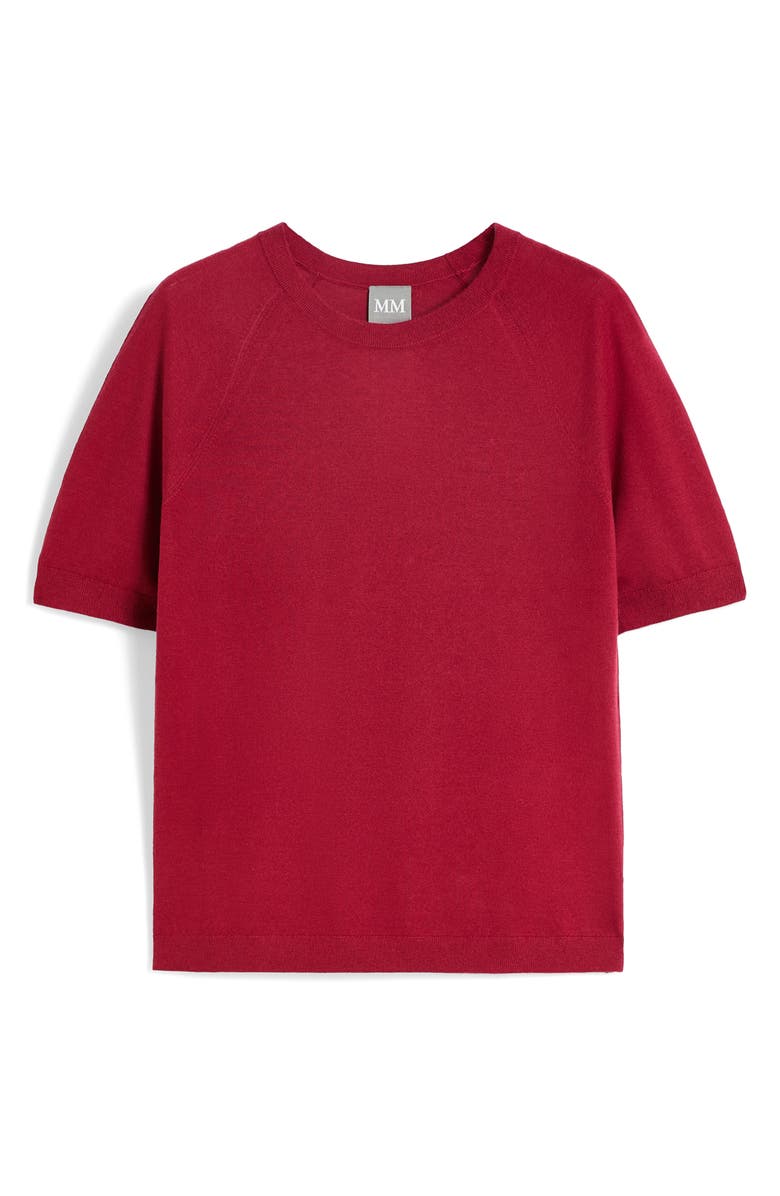 MM by Max Mara Orbita Short Sleeve Wool & Cashmere Sweater, Alternate, color, Dark Red