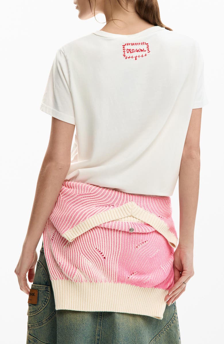 Desigual Mickey & Minnie Mouse Graphic T-Shirt, Alternate, color, White