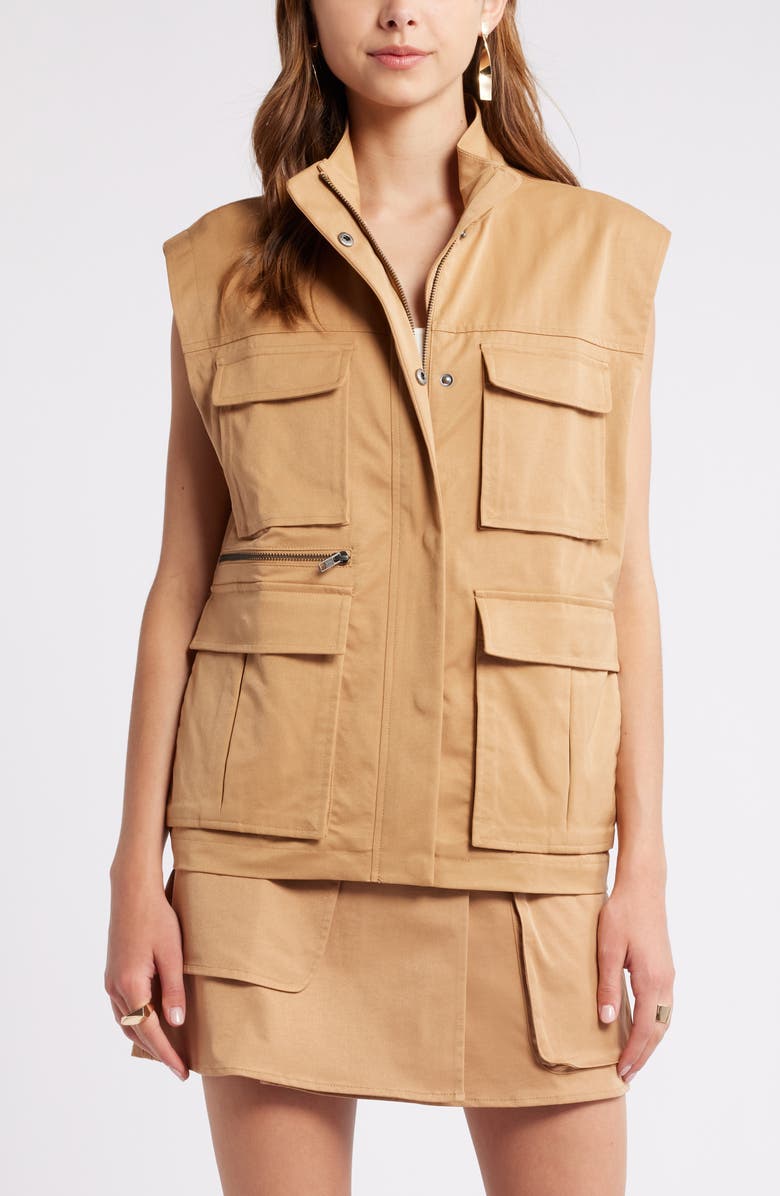 Open Edit Twill Cargo Vest, Alternate, color,