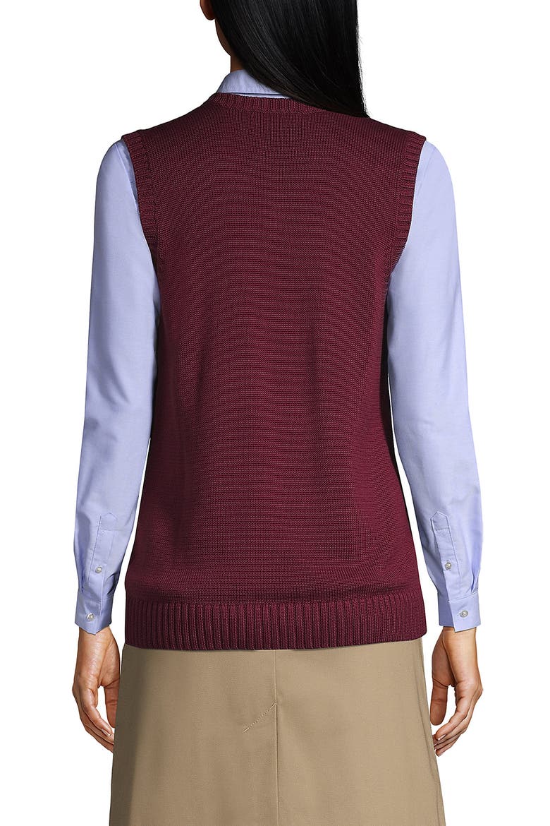 School Uniform  Cotton Modal Sweater Vest, Alternate, color, Burgundy