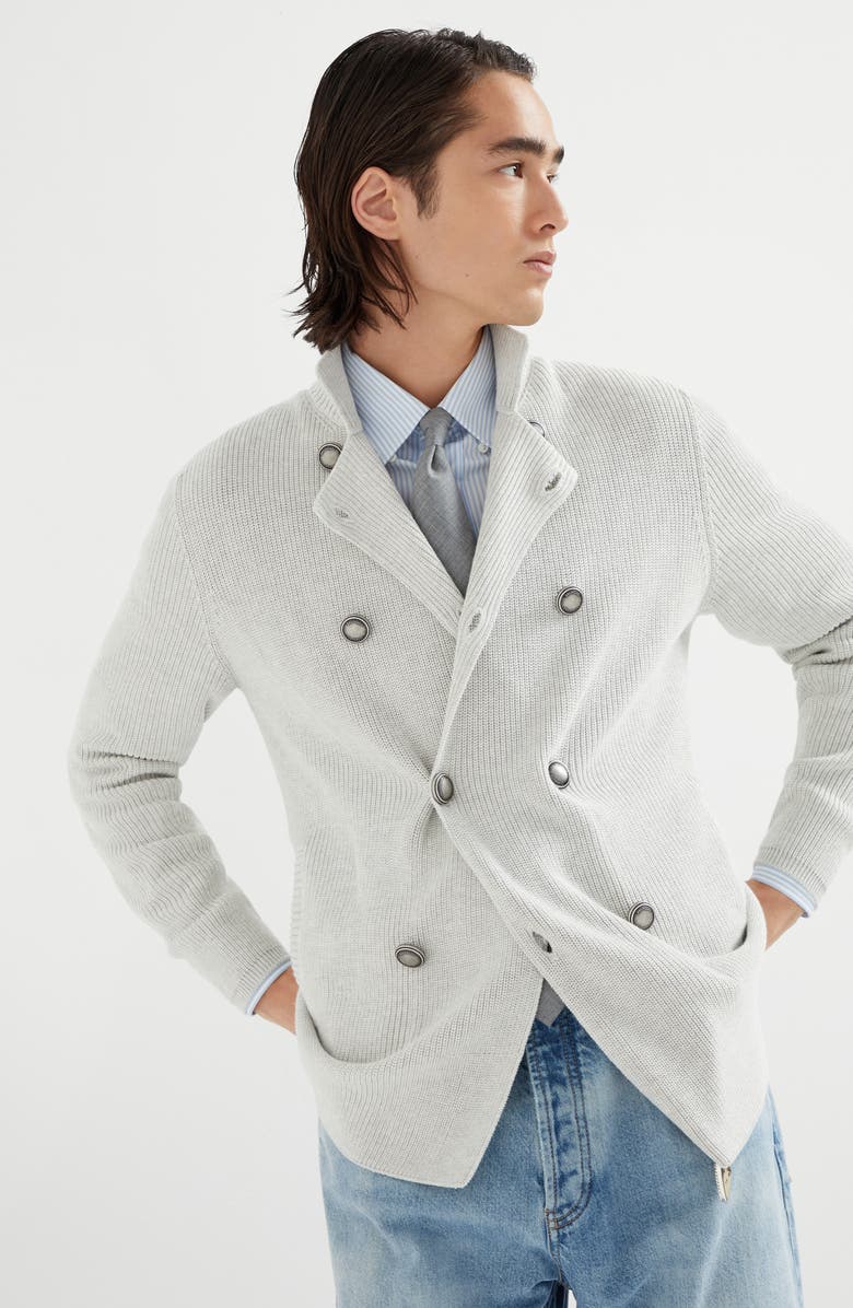 Brunello Cucinelli Cardigan with metal buttons, Alternate, color, 