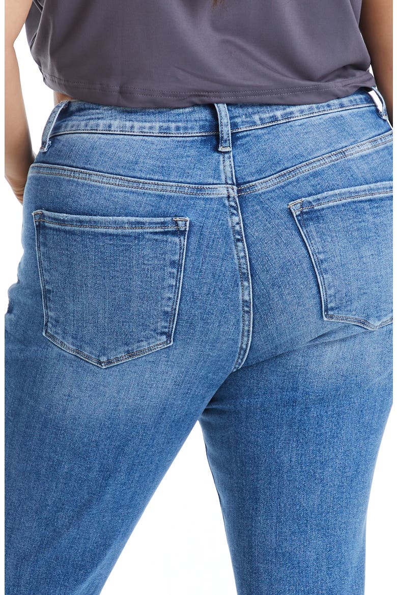 Ripped High Waist Ankle Skinny Jeans, Alternate, color, DARK BLUE