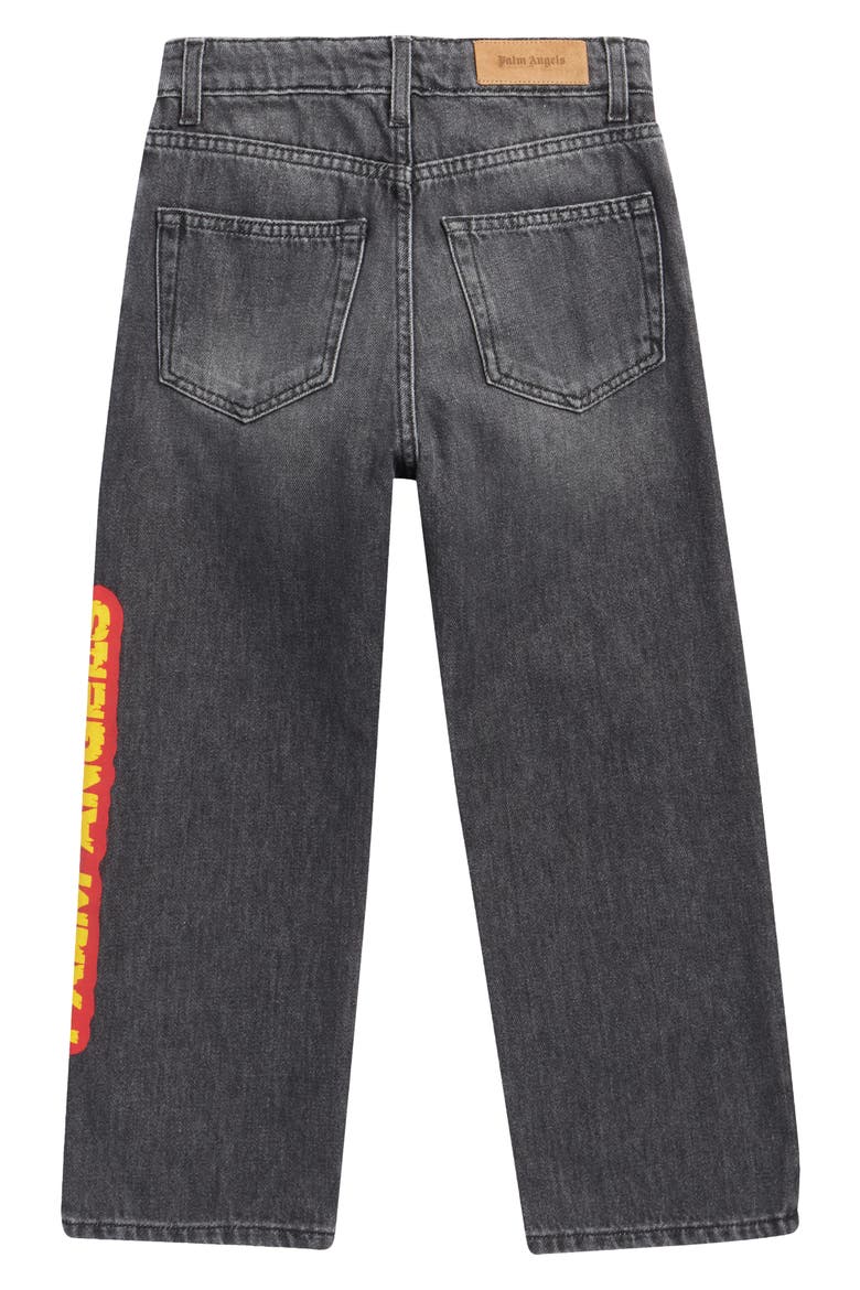 Kids' Flames Straight Leg Jeans, Alternate, color, BLACK/ RED