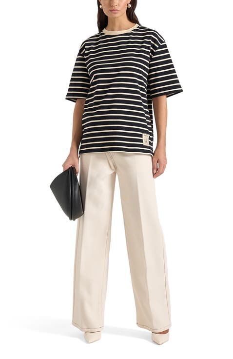 Riley Unisex Striped Relaxed Fit Cotton T-Shirt