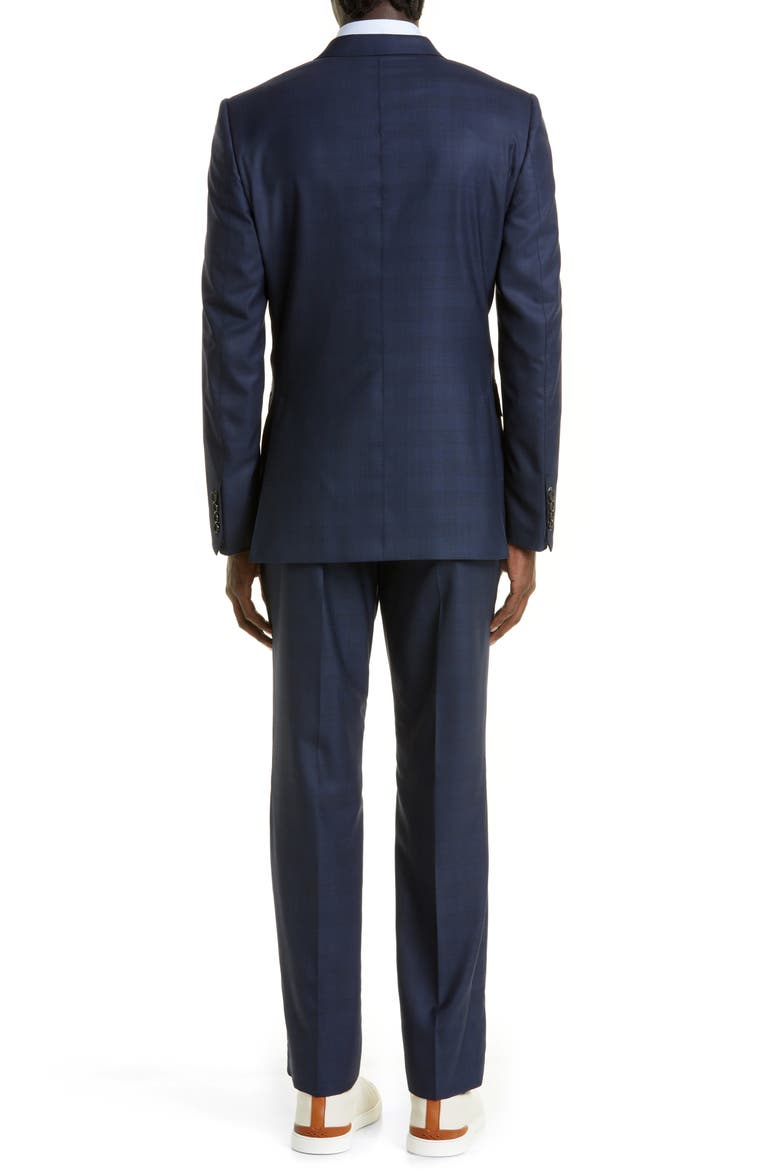 Prince of Wales Plaid Centoventimila Wool Suit, Alternate, color, NAVY