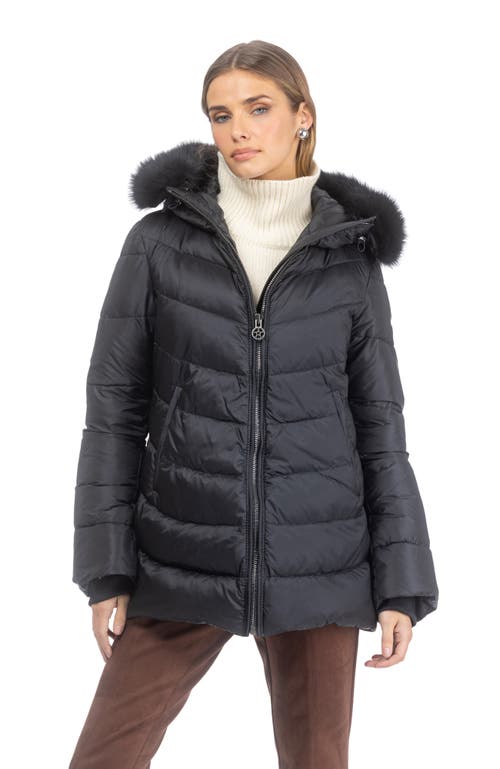 Gorski Apres-ski Mid Jacket With Detachable Toscana Lamb Hood Trim In Black