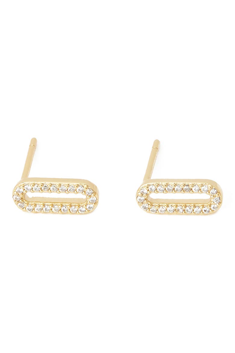 Parker Shimmer Stud Earrings, Main, color, WHITE CZ
