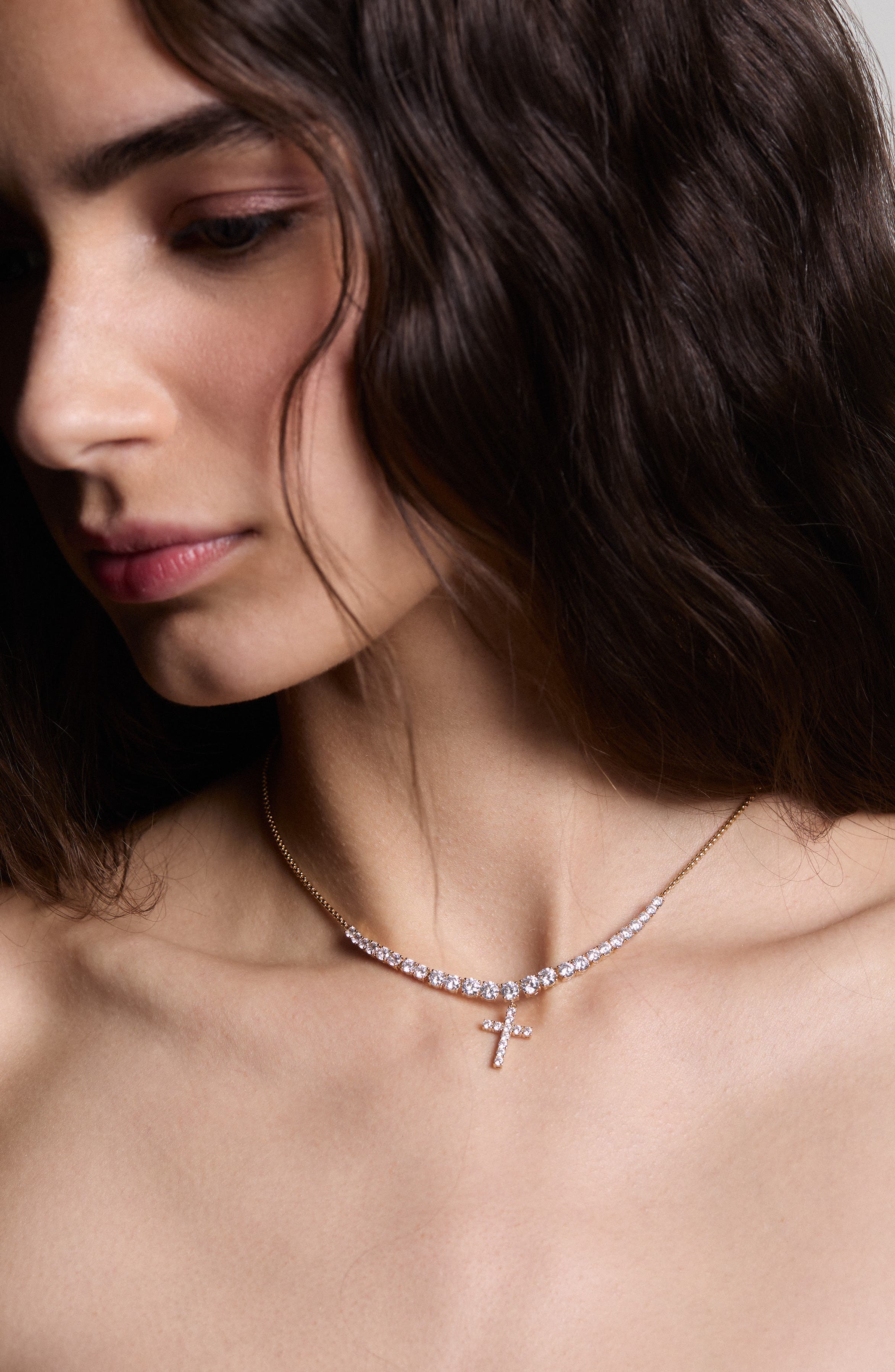 Nadri Astrid Cross Frontal Necklace (Women) | Nordstrom