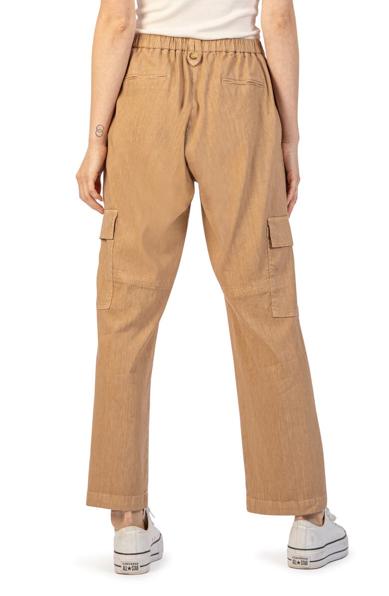 KUT from the Kloth Sienna Linen Cargo Crop Drawstring Pants, Alternate, color,