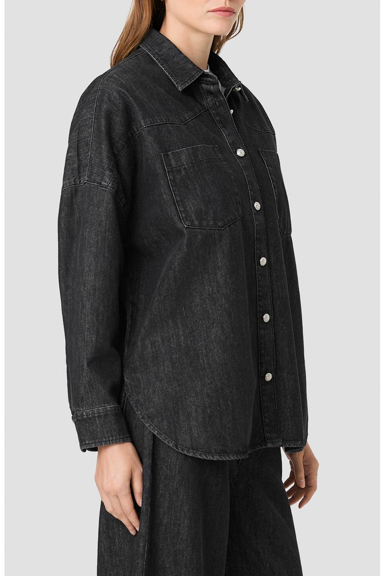 Elton Denim Button Down Shirt, Alternate, color, WASHED BLACK