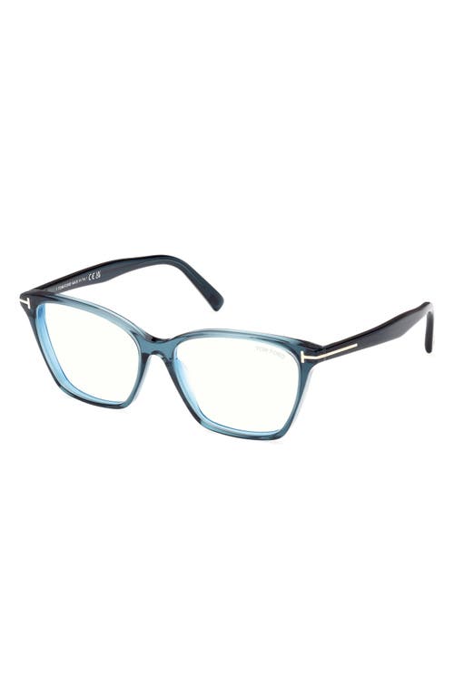 Tom Ford 56mm Cat Eye Blue Light Blocking Optical Glasses In Multi