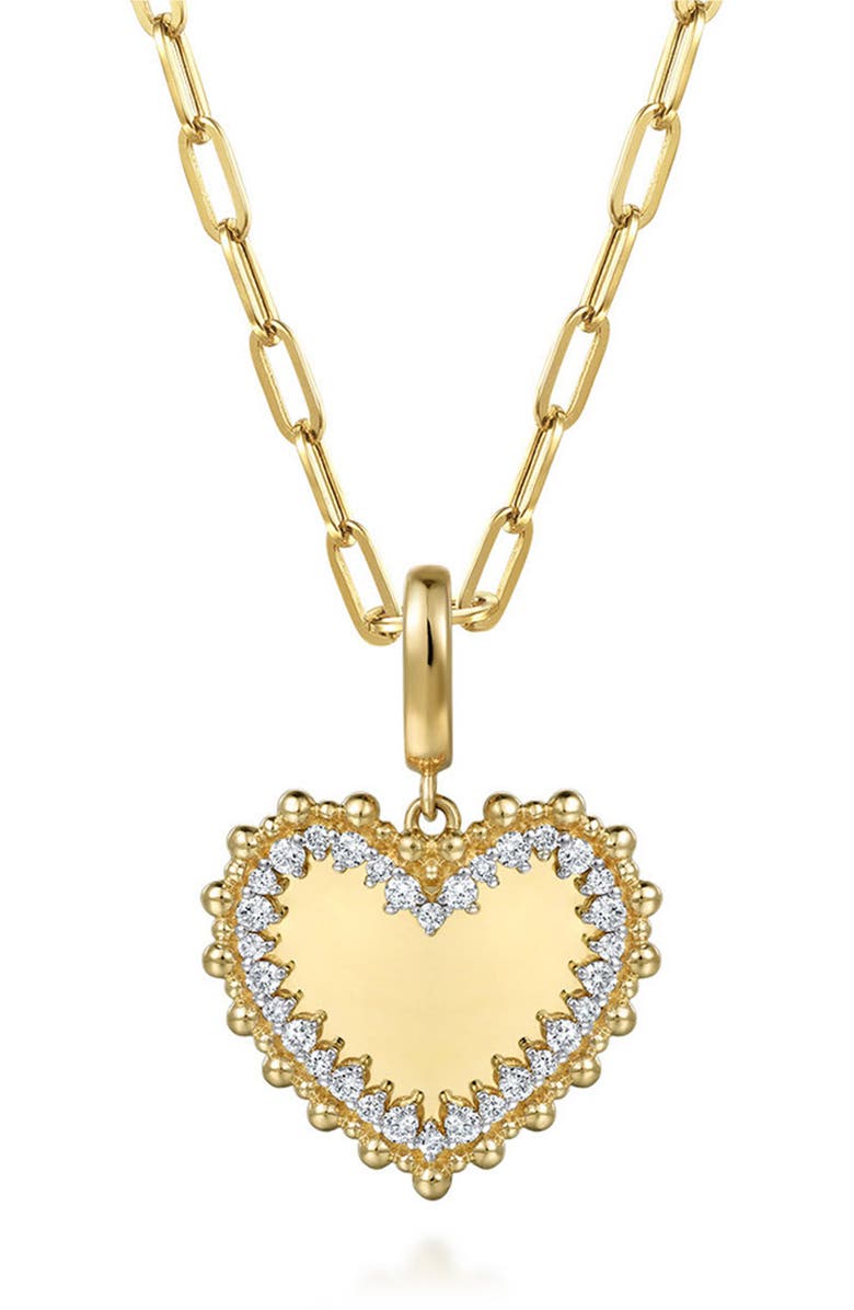 Gabriel & Co. Bujukan Diamond Heart Pendant, Alternate, color, Gold