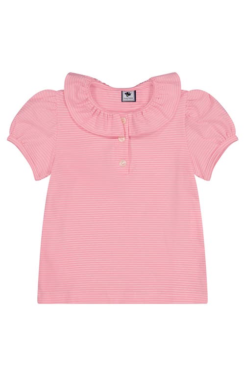 Shop Busy Bees Eliza Ruffle Polo Pink Mini Stripe
