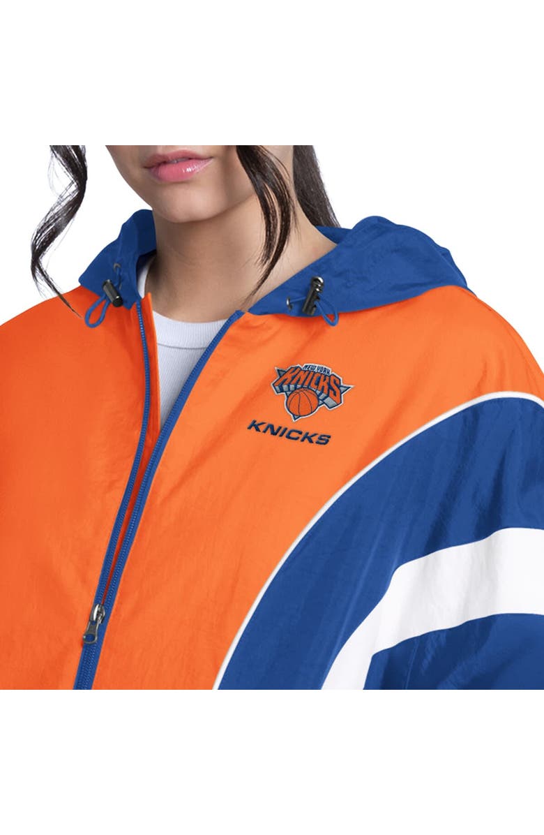 G-III 4HER BY CARL BANKS Women's G-III 4Her by Carl Banks  Royal/Orange New York Knicks Quarterback Lightweight Oversized Full-Zip Jacket, Alternate, color, Royal