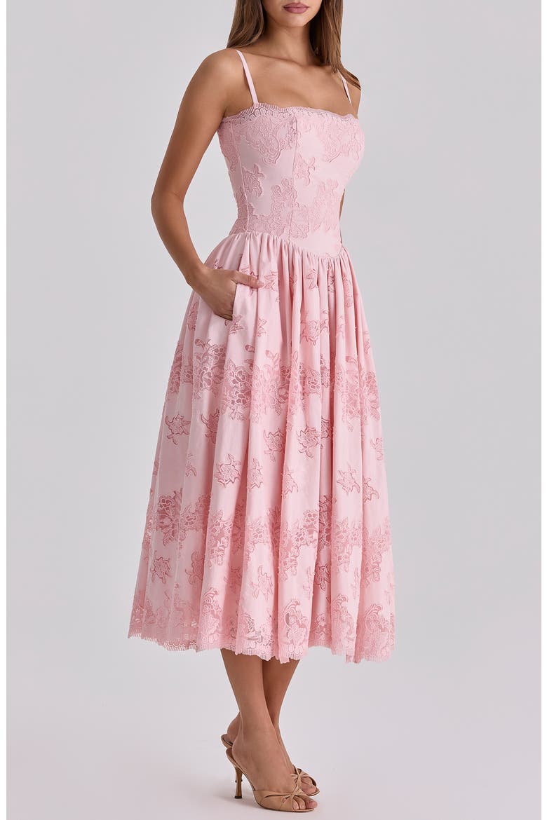 Chloe Broderie Anglaise Party Dress, Main, color, PINK