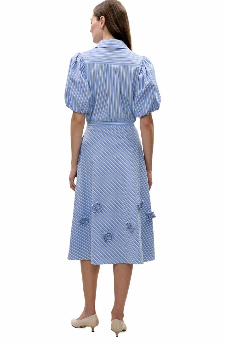 Rebecca Taylor Priya Poplin Skirt, Alternate, color, Blue Stripe