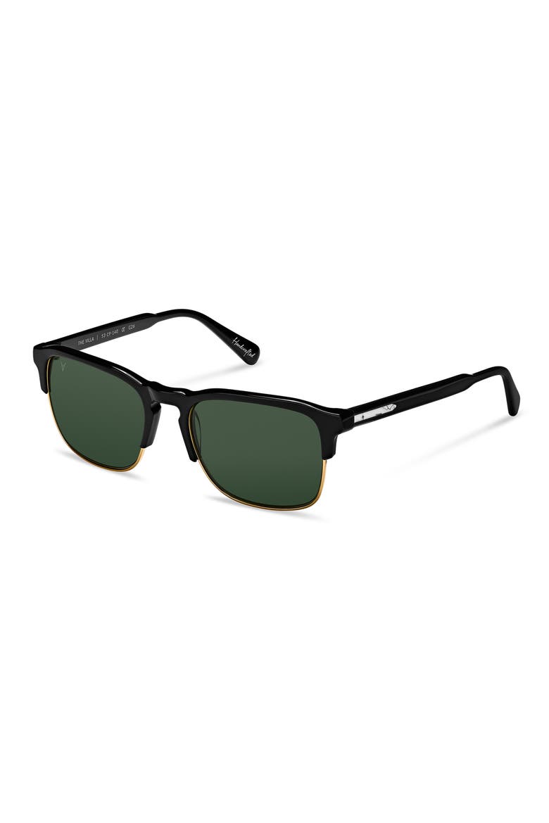 Villa 53mm Polarized Browline Sunglasses, Alternate, color, BLACK/ GREEN