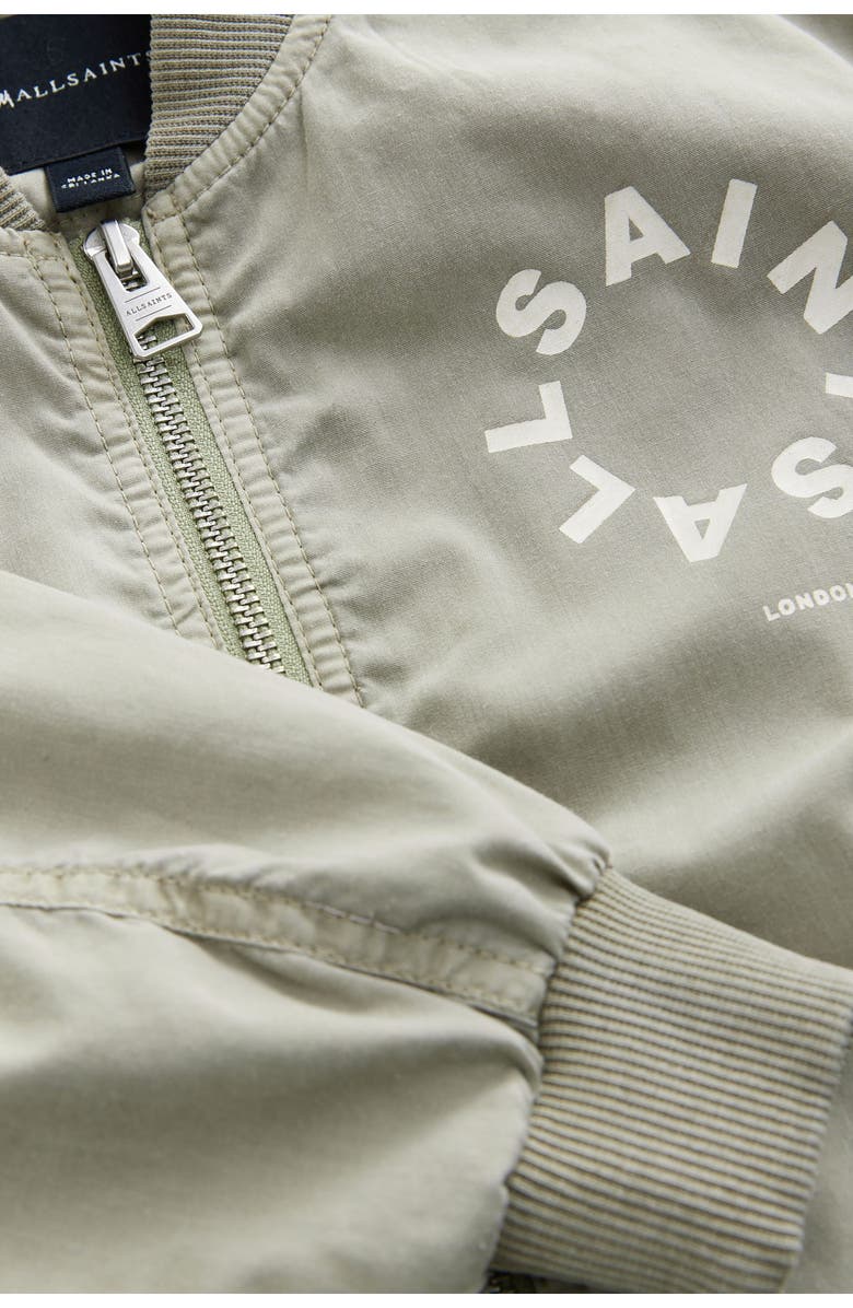 smALLSAINTS by ALLSAINTS Kids' Tierra Logo Bomber Jacket, Alternate, color, Green
