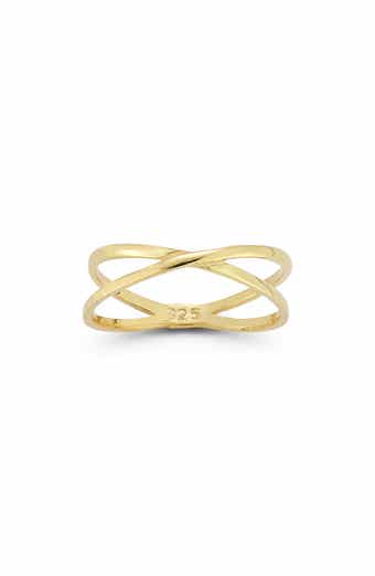 14k Gold Plate Crisscross Ring