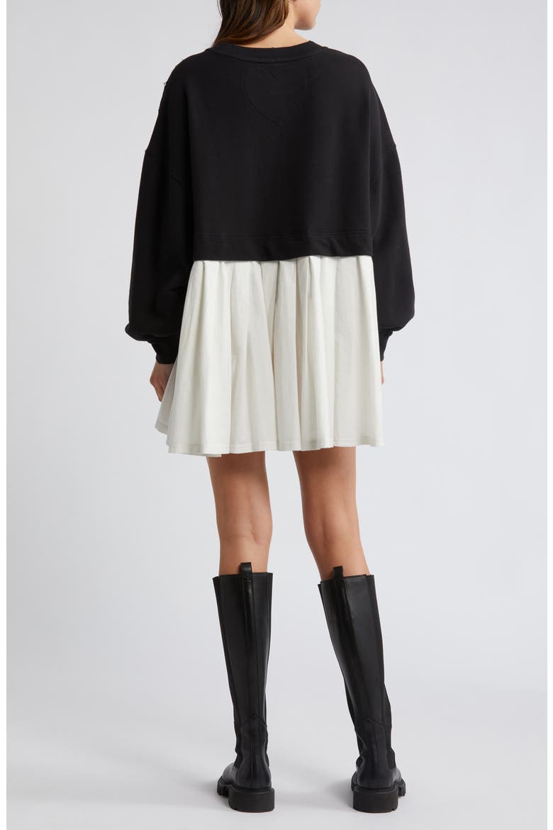 Eleanor Layered Sweatshirt Minidress, Alternate, color, BLACK COMBO